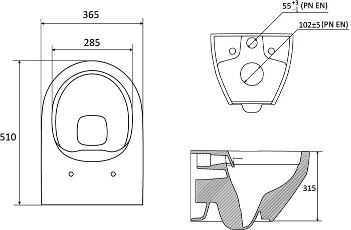 WC pods Zante RimOff komplekts